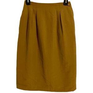 SK & Company Brown Vintage 90’s Linen Blend Pencil Skirt, Petite Size 4